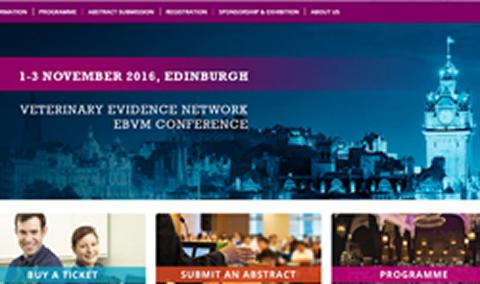 Homepage of Veterinary Evidence Today 2016 website
